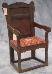 English carved oak wainscot ch