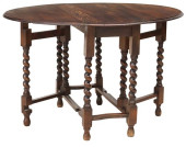 ENGLISH CARVED TIGER OAK DROP-