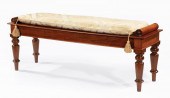 ENGLISH CARVED WALNUT BENCHEng