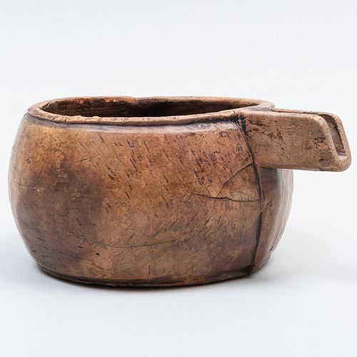ENGLISH CARVED WALNUT BOWL WITH