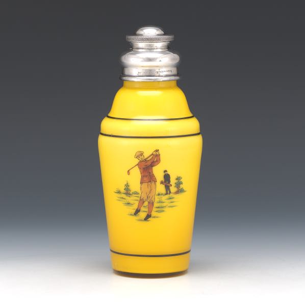 ENGLISH CASED GLASS COCKTAIL SHAKER