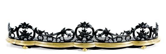 English cast-iron and brass fire