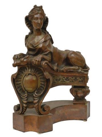ENGLISH CAST IRON FEMALE SPHINX
