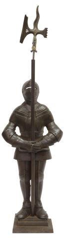 ENGLISH CAST IRON STANDING KNIGHT