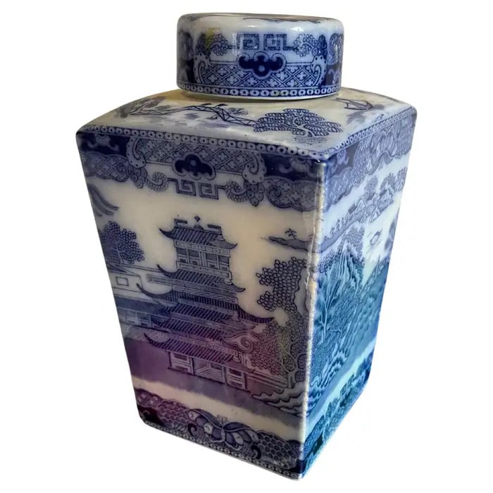 ENGLISH CERAMIC TEA CANISTER,