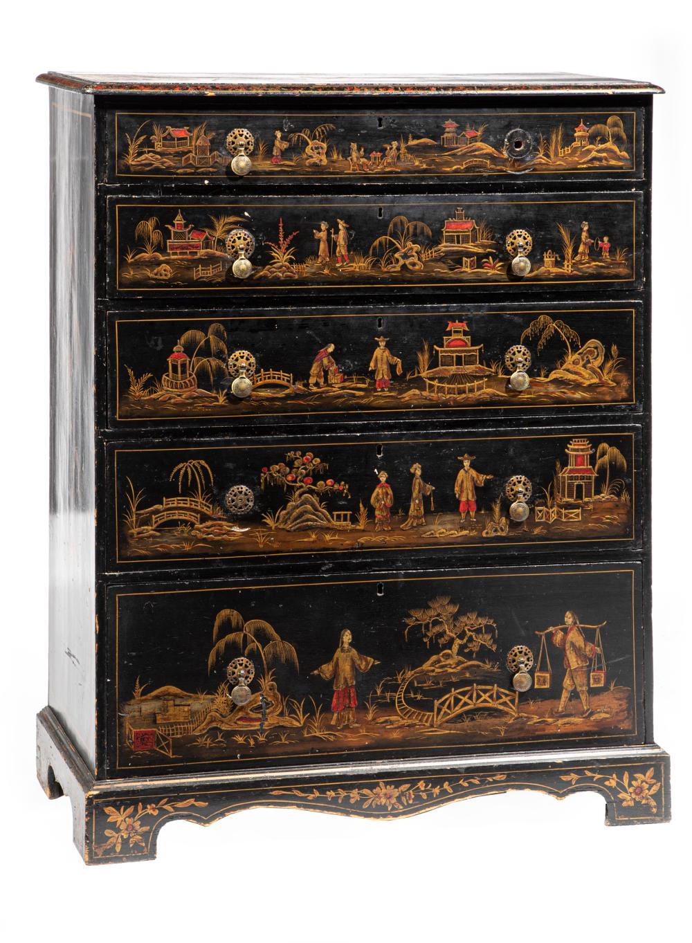 ENGLISH CHINOISERIE BLACK LACQUERED