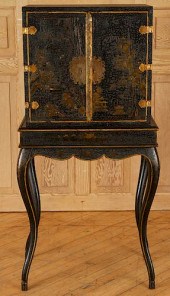 ENGLISH CHINOISERIE CABINET ON