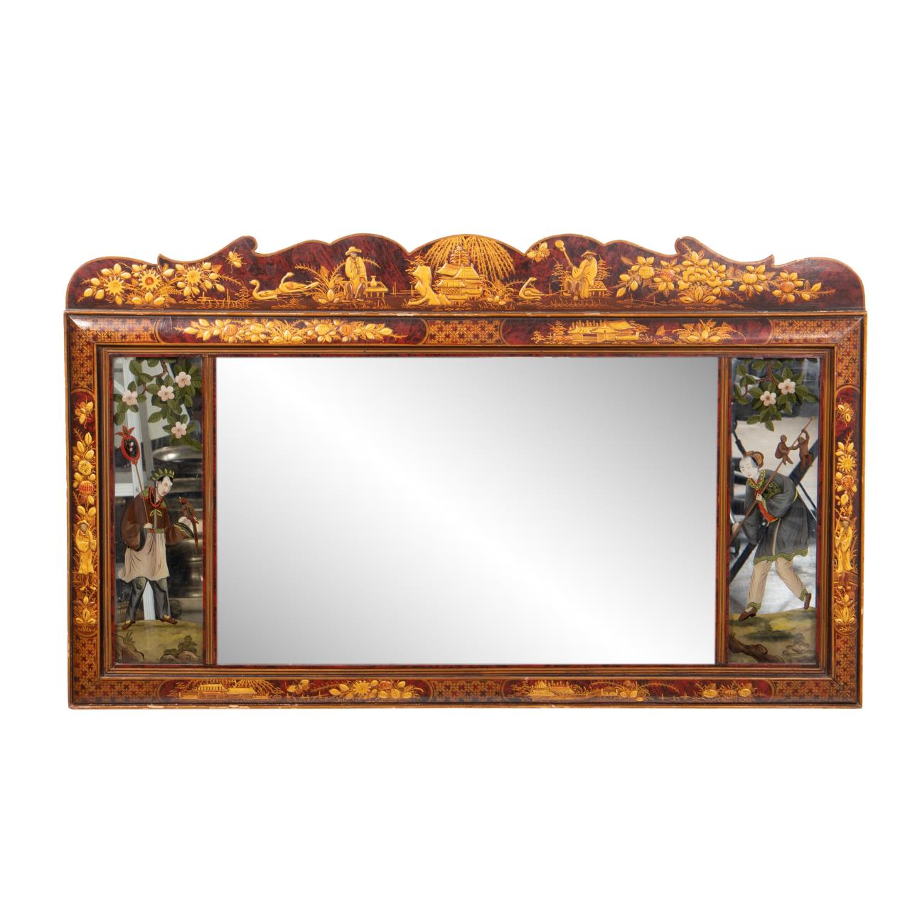 ENGLISH CHINOISERIE REVERSE PAINTED