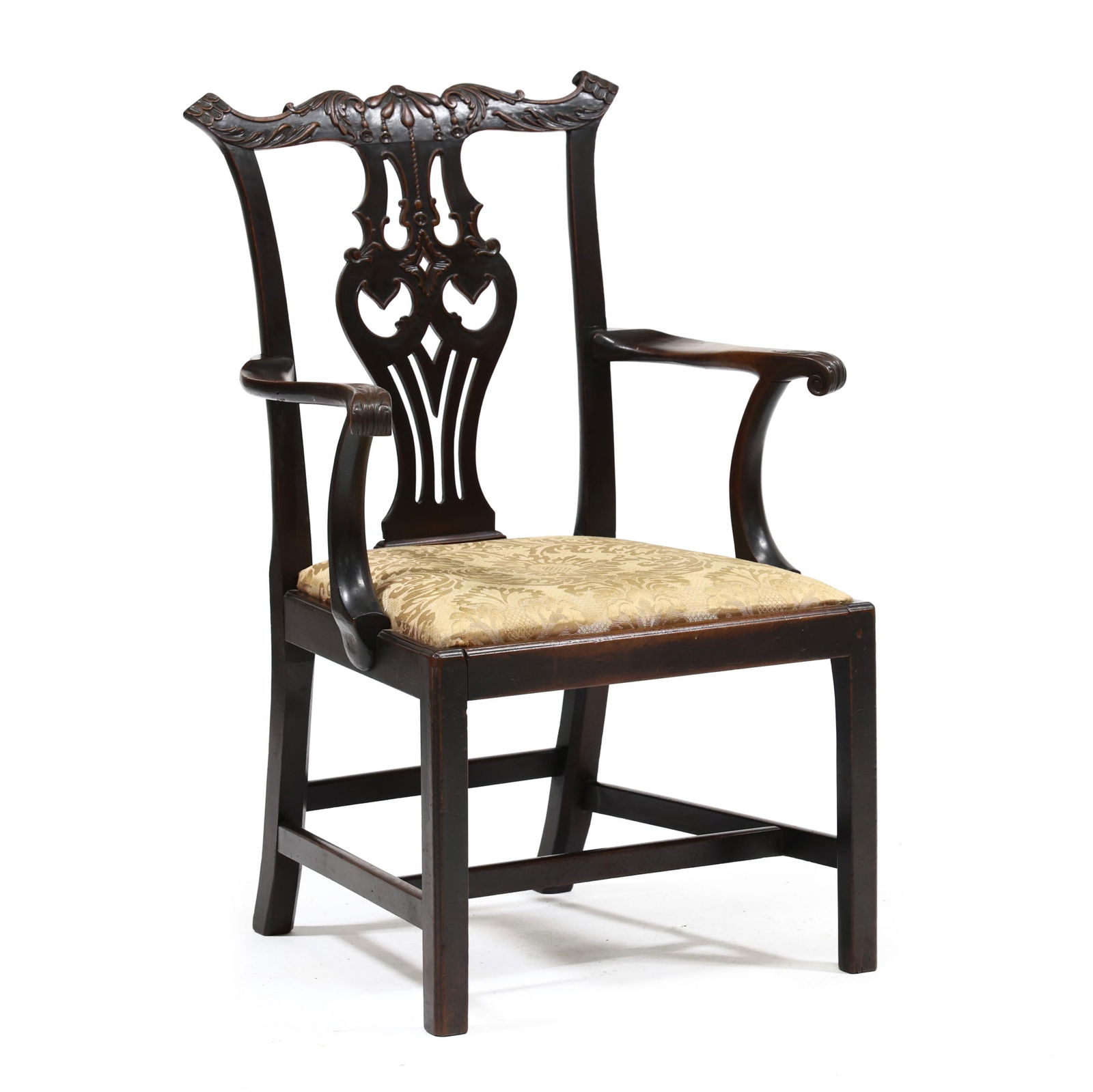 ENGLISH CHIPPENDALE CARVED MAHOGANY