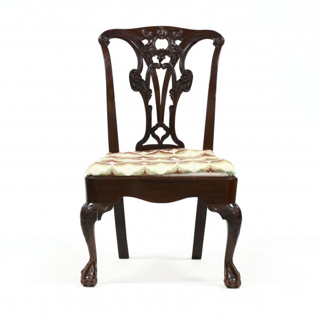ENGLISH CHIPPENDALE CARVED MAHOGANY