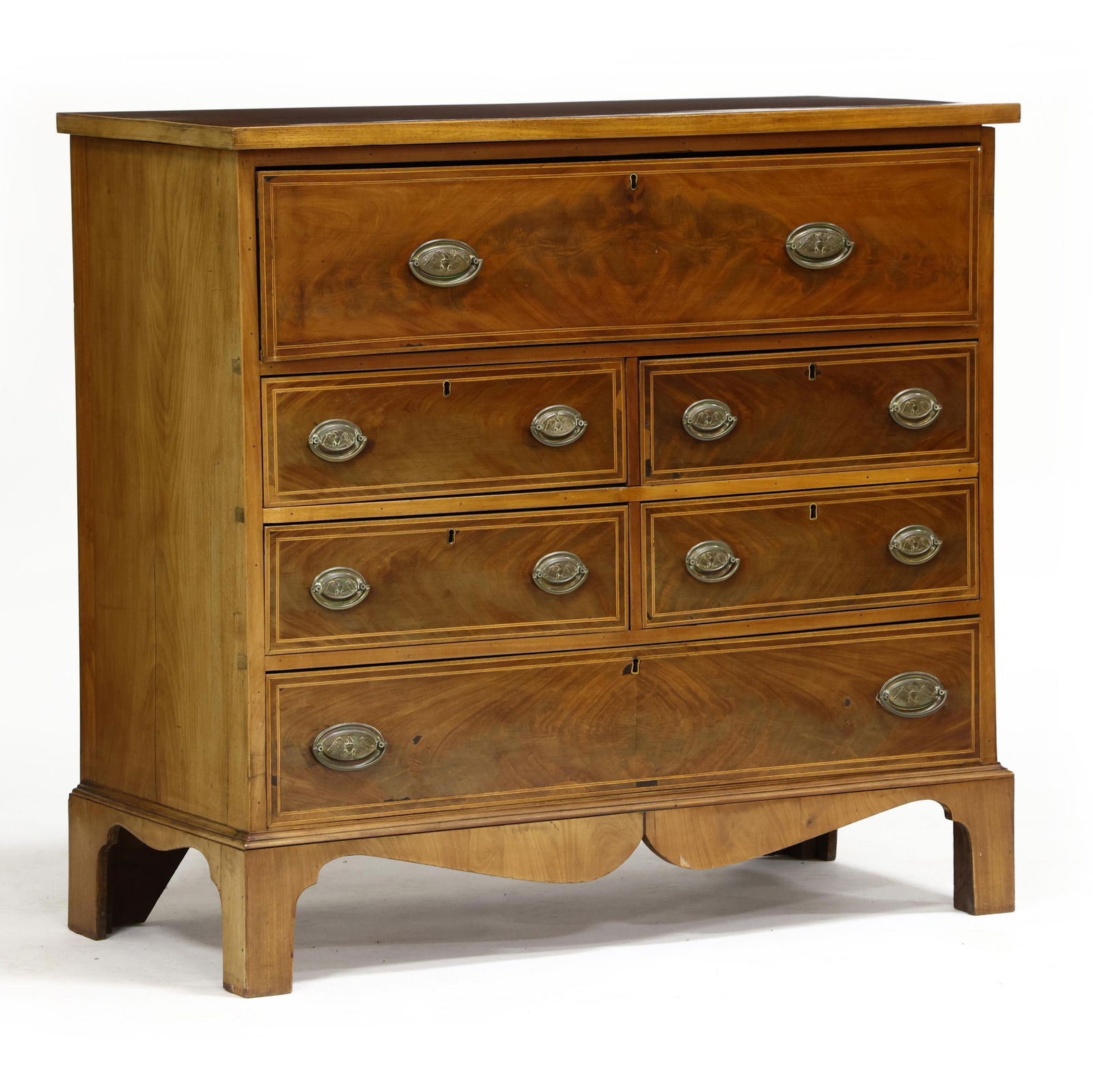 ENGLISH CHIPPENDALE INLAID MAHOGANY