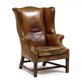 ENGLISH CHIPPENDALE LEATHER AN