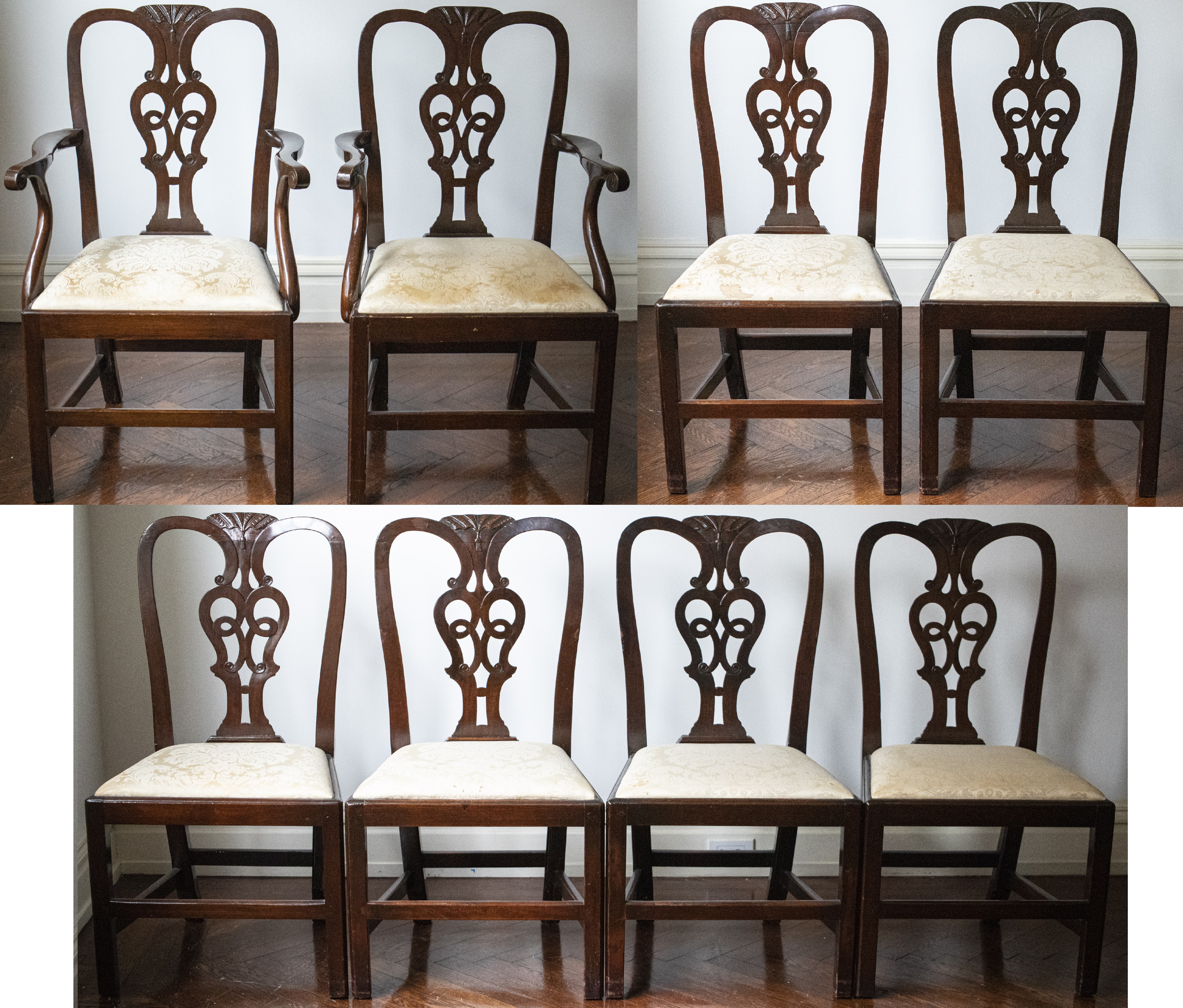 ENGLISH CHIPPENDALE MAHOGANY DINING