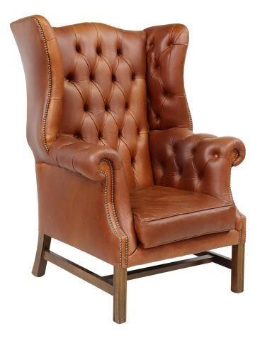 ENGLISH CHIPPENDALE STYLE LEATHER