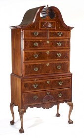 ENGLISH CHIPPENDALE YEW WOOD C