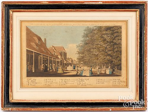 ENGLISH COLORED ENGRAVING OF