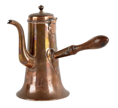English copper chocolate pot ca.