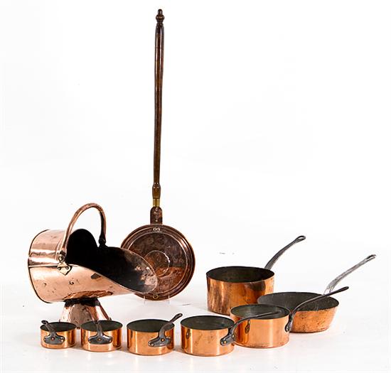 English copper coal scuttle