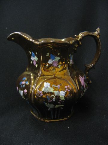 English Copper Lusterware Pitcher