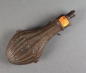 English copper powder flask ma