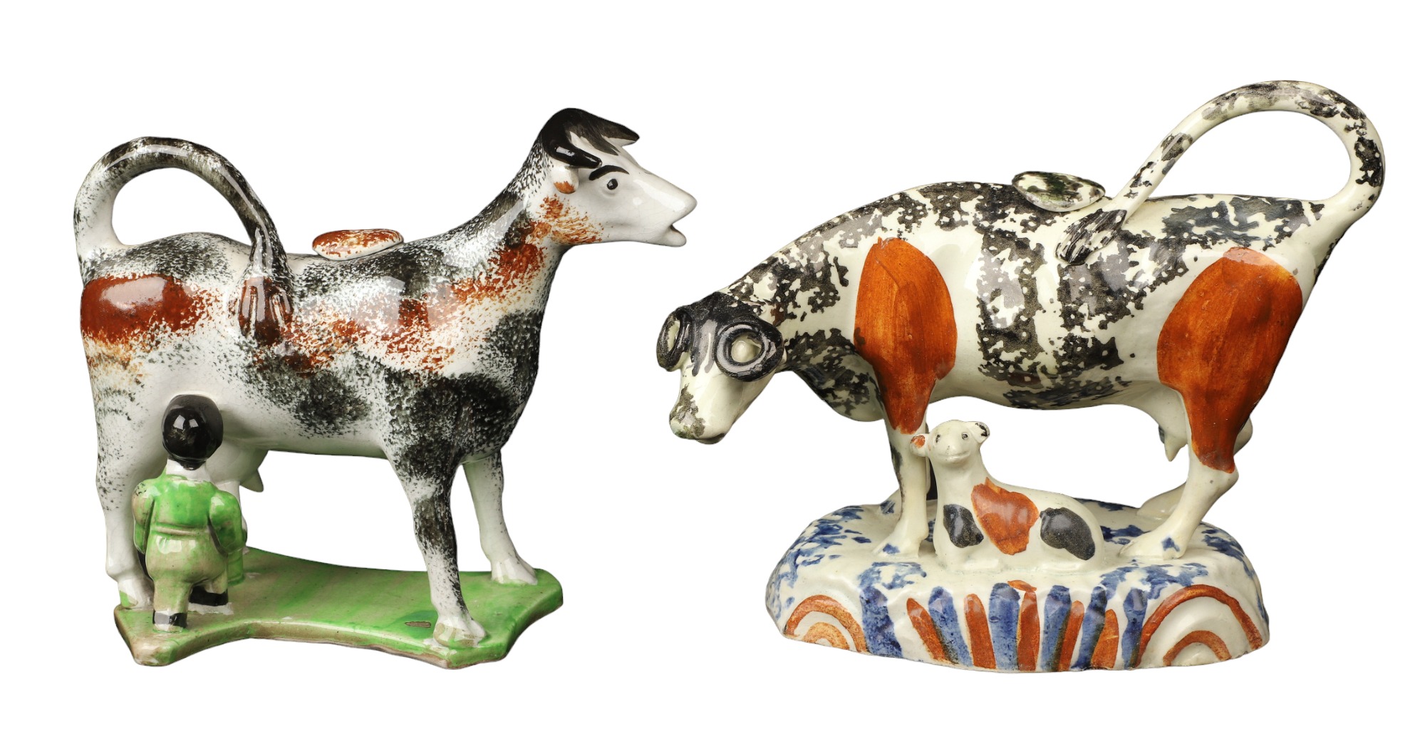 English Creamware Sponged Cow