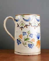 ENGLISH CREAMWARE TANKARD, 18T