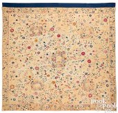 ENGLISH CREWELWORK BEDSPREAD,