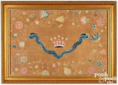 ENGLISH CREWELWORK PANEL, 19TH