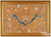 ENGLISH CREWELWORK PANEL, 19TH