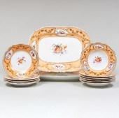 ENGLISH CUSTARD GROUND PORCELA