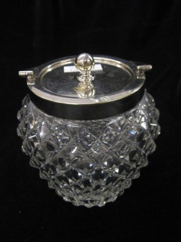 English Cut Crystal Biscuit Jar