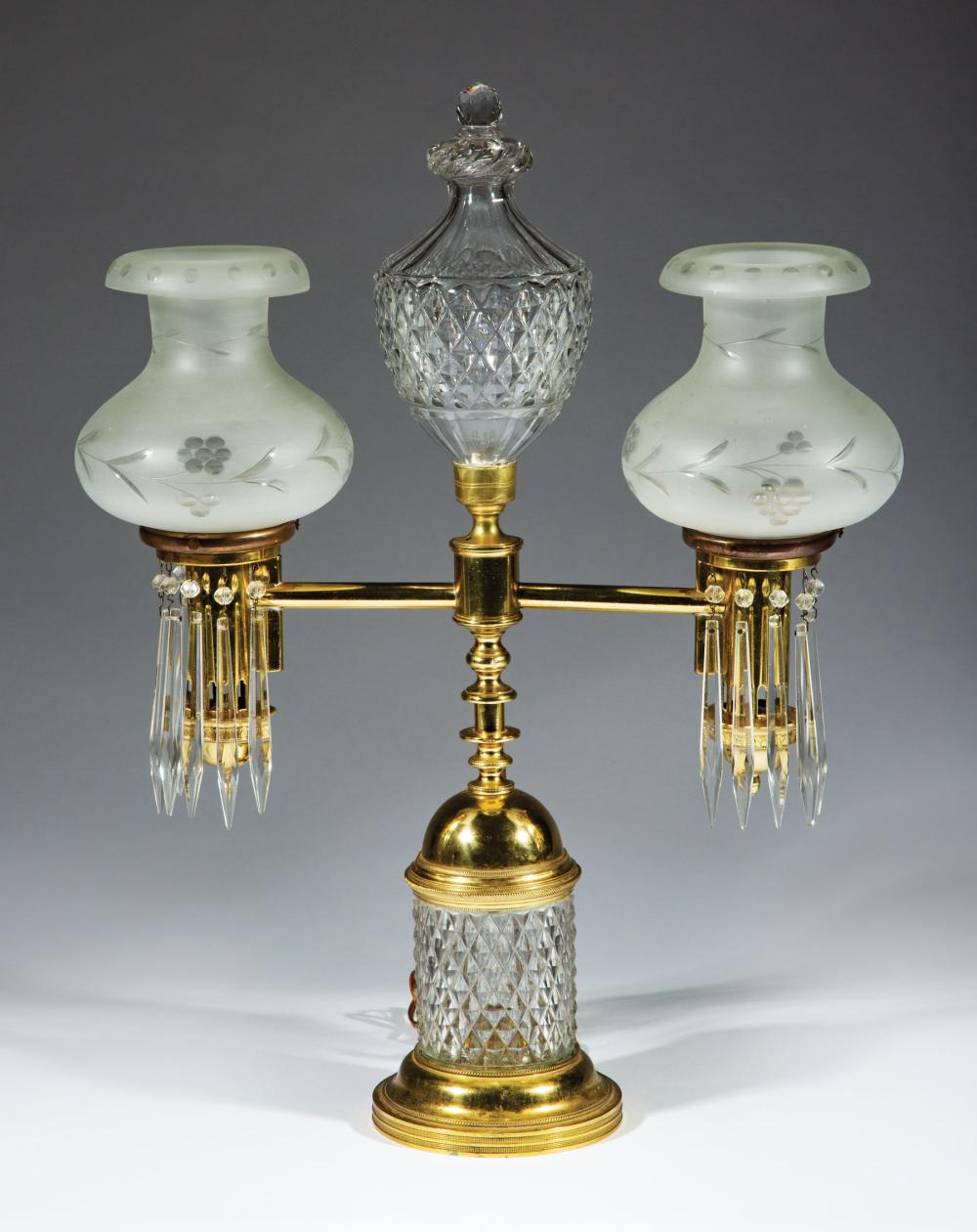 ENGLISH CUT CRYSTAL DOUBLE ARM