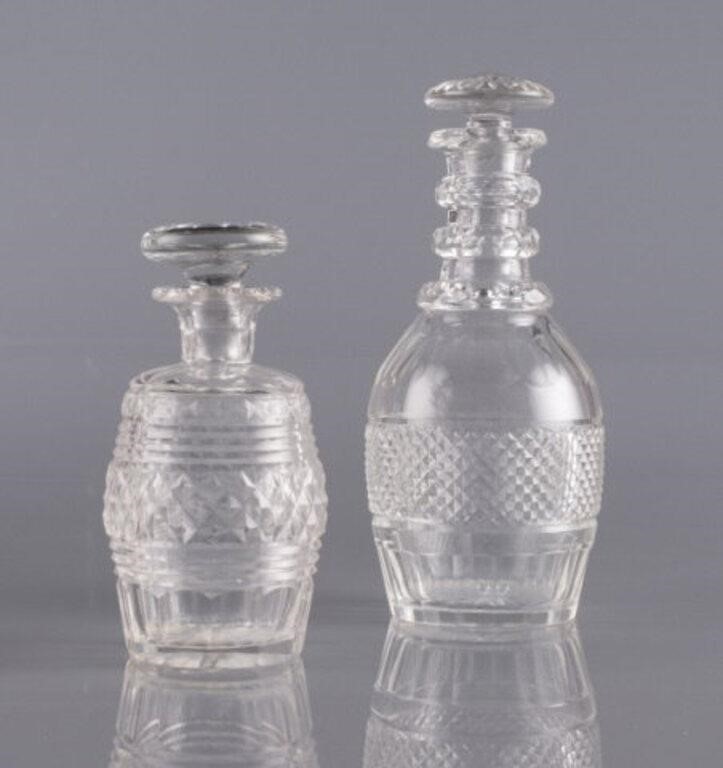 ENGLISH CUT GLASS DECANTERS, 19TH