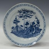 ENGLISH DELFT B&W FAIENCE PLAT