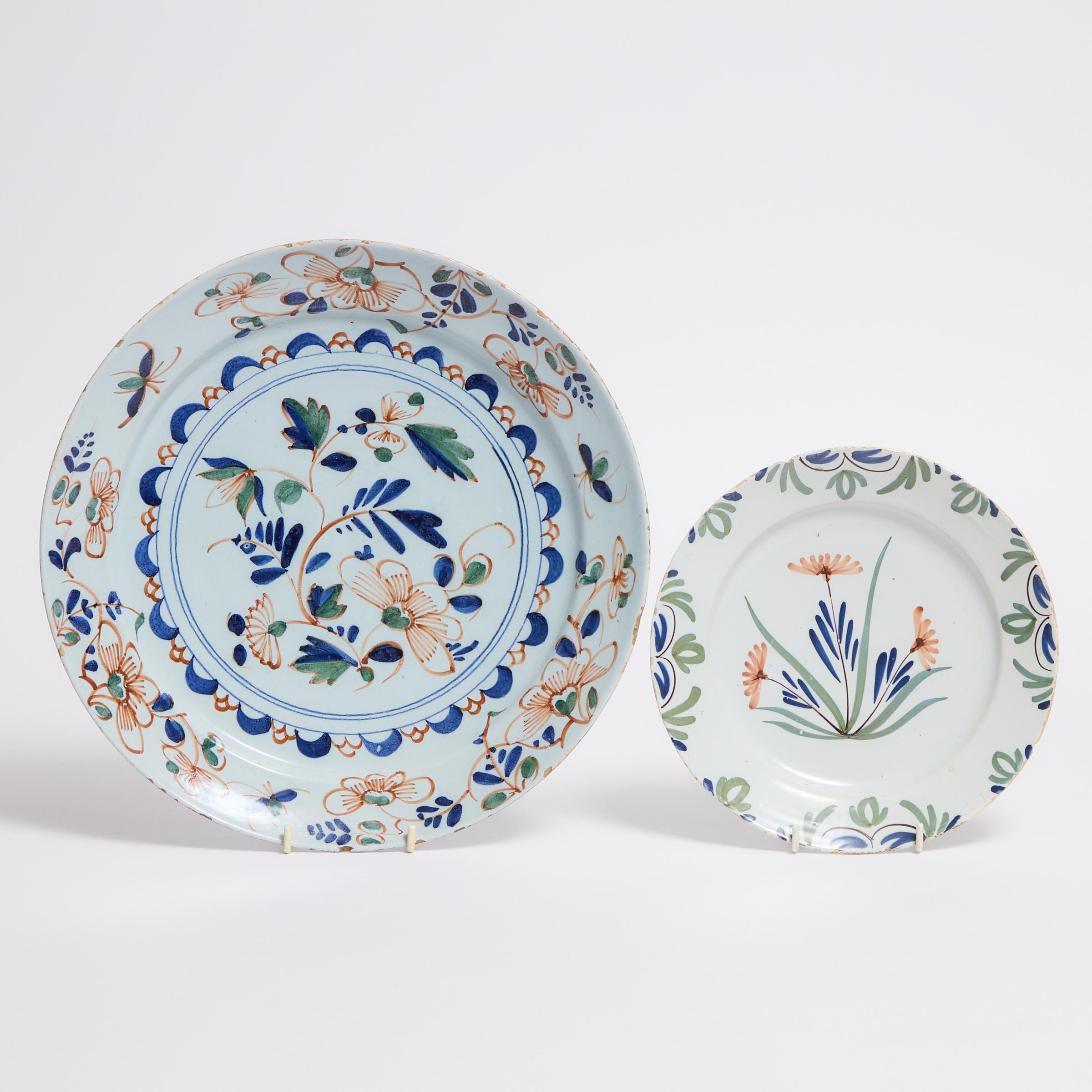 English Delft Polychrome Charger
