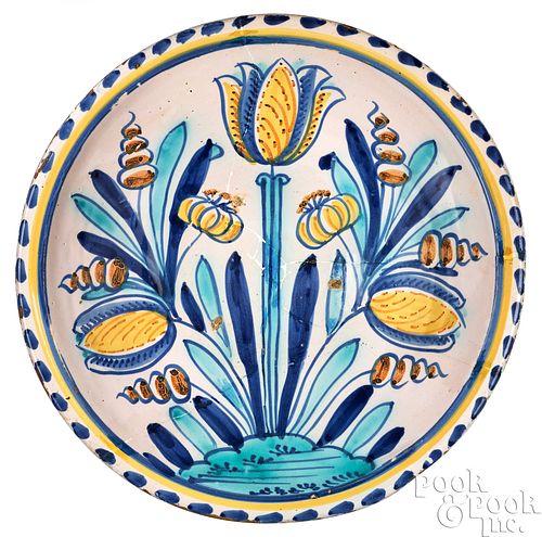 ENGLISH DELFTWARE BLUE DASH TULIP