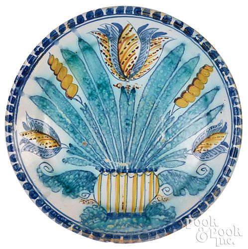ENGLISH DELFTWARE BLUE DASH TULIP