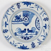 ENGLISH DELFTWARE COCK FIGHTIN