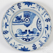 ENGLISH DELFTWARE COCK FIGHTIN