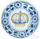 ENGLISH DELFTWARE CROWN CHARGE