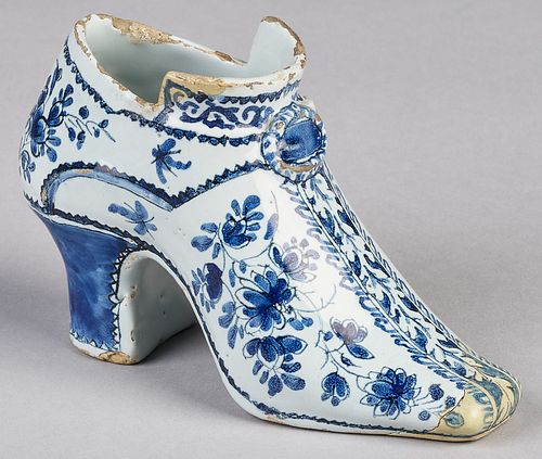 ENGLISH DELFTWARE LADY'S SHOE,