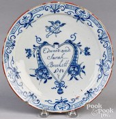 ENGLISH DELFTWARE MARRIAGE PLA