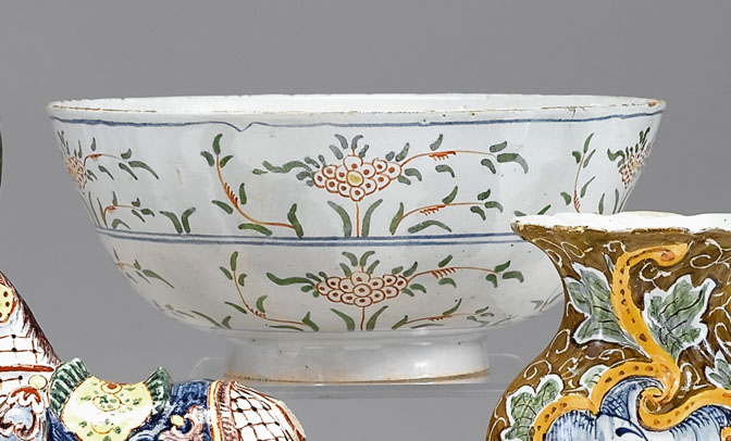 English delftware polychrome bowl