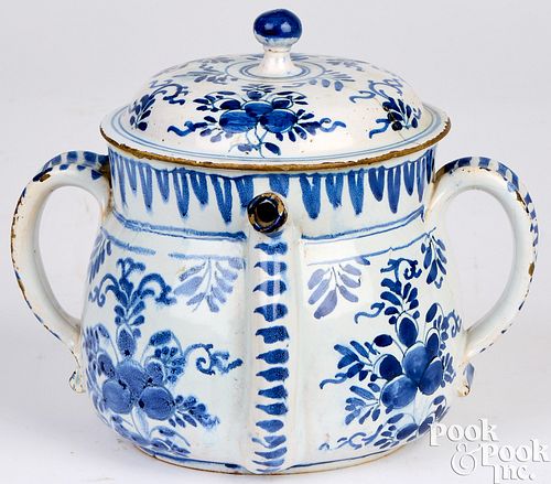 ENGLISH DELFTWARE POSSET POT,