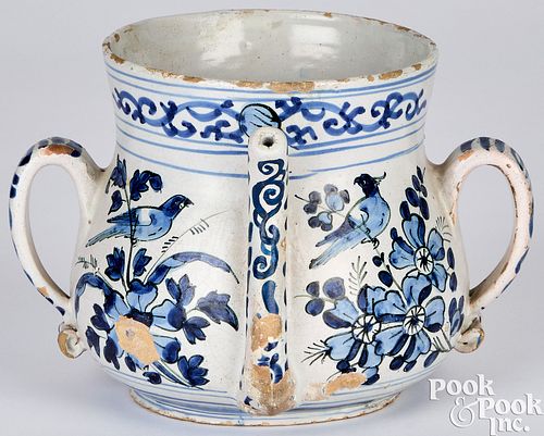 ENGLISH DELFTWARE POSSET POT,