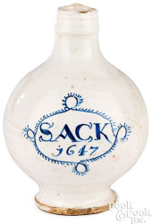 ENGLISH DELFTWARE SACK BOTTLE,