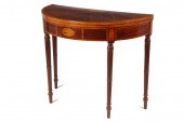 ENGLISH DEMILUNE CARD TABLE -