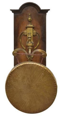ENGLISH DINNER GONG ON MAHOGANY