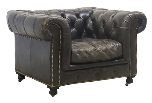ENGLISH DISTRESSED BLACK LEATHER
