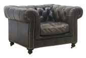 ENGLISH DISTRESSED BLACK LEATH